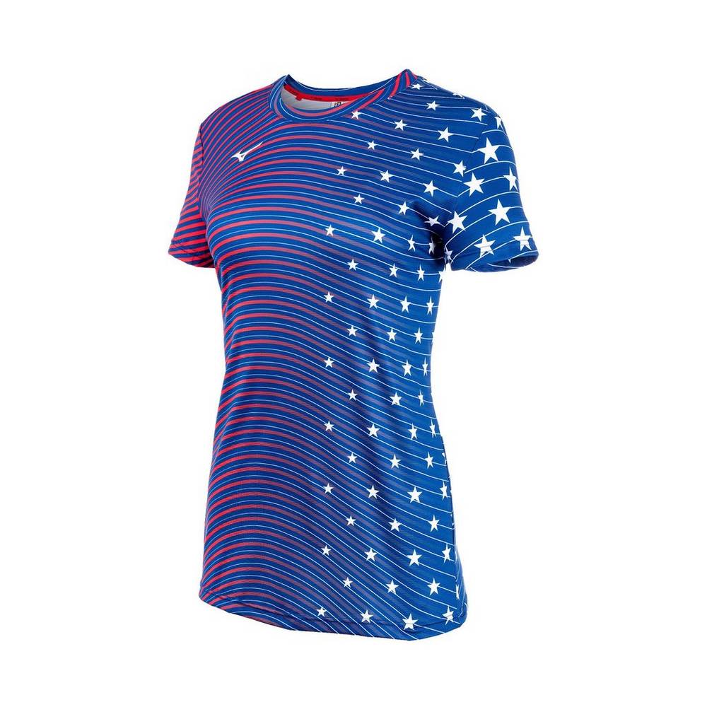 Camiseta Mizuno Printable Short Sleeve - Mulher - Azul Marinho - SEDKT0523